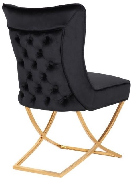 Stoel Luxor Zwart Velvet / Gold