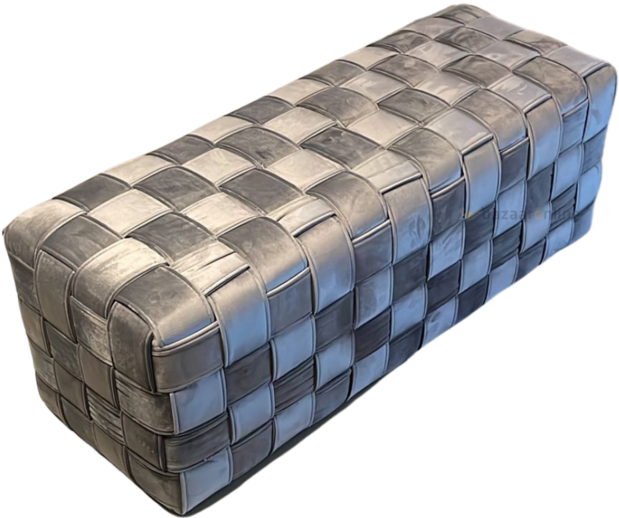 Hocker Bank Lima  - gevlochten zitbank - Grijs