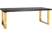 Eettafel U-poot Black Bonito - visgraat look - Gold