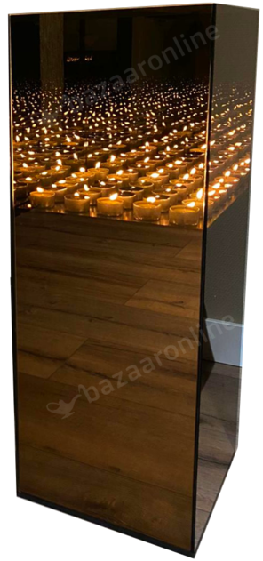 Windlicht Infinity oneindig licht. 40 x 90 cm - Brons/Sepia