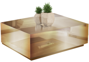 Bloktafel Oslo Spiegelglas - Brons