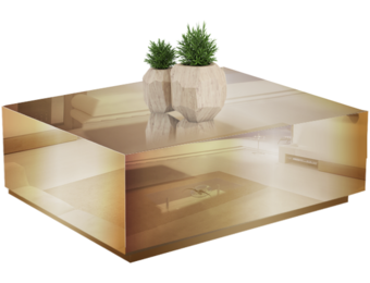 Bloktafel Oslo Spiegelglas - Brons