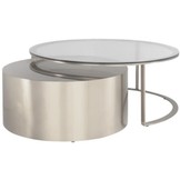 Salontafel - Colorado set van 2 - Zilver / glas