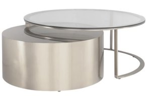 Salontafel - Colorado set van 2 - Zilver / glas