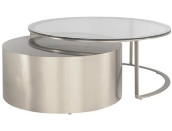 Salontafel - Colorado set van 2 - Zilver / glas