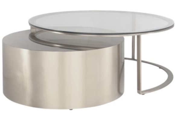 Salontafel - Colorado set van 2 - Zilver / glas