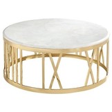 Salontafel Roma Goud - Wit Marmer