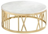Salontafel Roma Goud - Wit Marmer