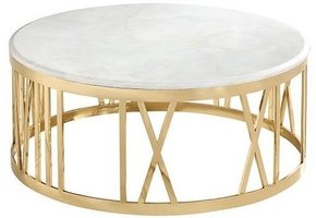 Salontafel Roma Goud - Wit Marmer
