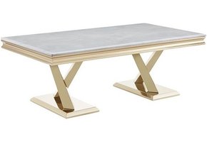 Salontafel Ferrara - Goud/Marmer- 130x70cm