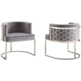 Piceno Fauteuil | Grijs Stof - Zilver