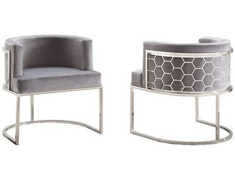 Piceno Fauteuil | Grijs Stof - Zilver