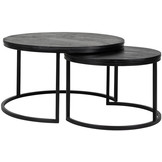 Salontafel Amsterdam Rond - Mangohout - Zwart