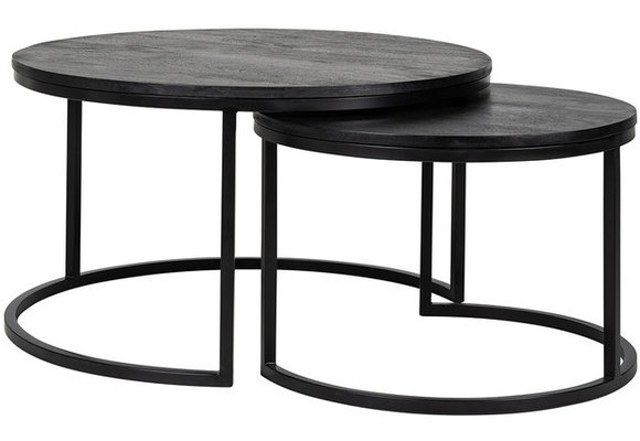 Salontafel Amsterdam Rond - Mangohout - Zwart