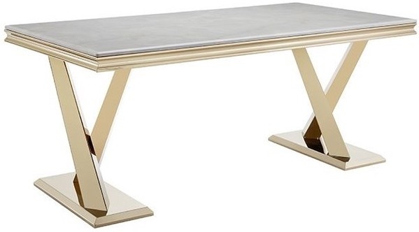 Eettafel Ferrara - Goud/Marmer- 180cm