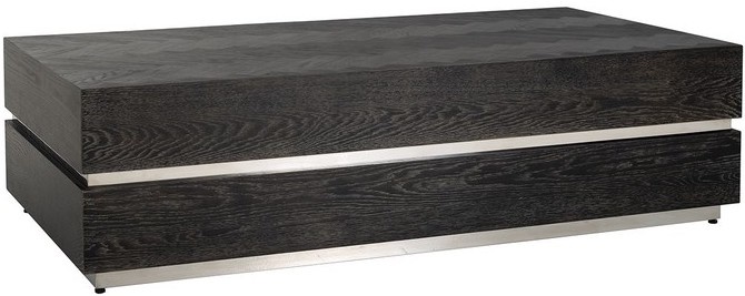 Salontafel - Blackbonito - Visgraat zwart - 130 x 70 cm - Zilver