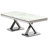 Eettafel Ferrara - Zilver/Marmer- 180cm