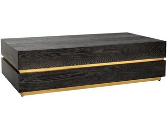 Salontafel - Blackbonito - Visgraat zwart - 130 x 70 cm - Goud