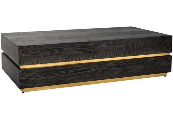 Salontafel - Blackbonito - Visgraat zwart - 130 x 70 cm - Goud