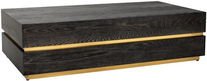 Salontafel - Blackbonito - Visgraat zwart - 130 x 70 cm - Goud