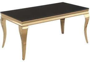 Eettafel Polo Goud - Zwart Glas
