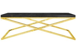 Salontafel Rixos Black Bonito - visgraat look - Gold