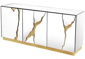 Dressoir Venus Spiegel Glas Wit / Goud