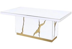 Eettafel Venus Spiegel Glas -  Wit / Goud