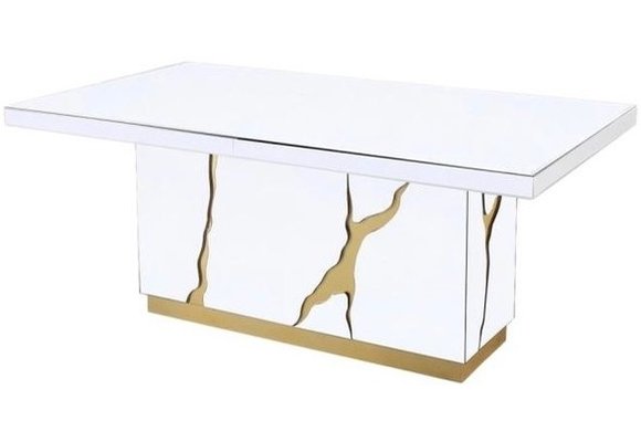 Eettafel Venus Spiegel Glas -  Wit / Goud