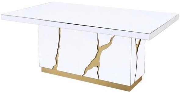 Eettafel Venus Spiegel Glas -  Wit / Goud
