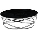 Salontafel Calvin Zwart / Transparant bovenblad