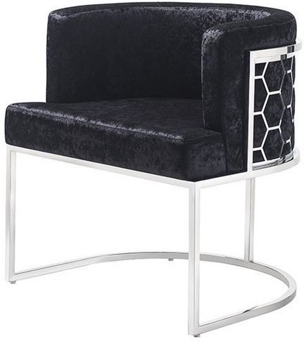 Piceno Fauteuil | Zwart Stof - Zilver