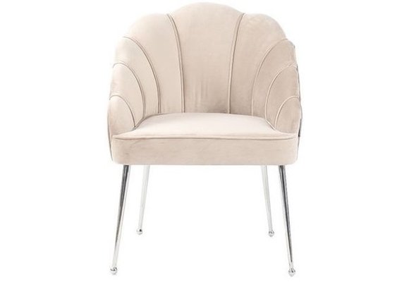 Eetkamerstoel Emillia Zilver | Taupe stof