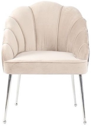 Eetkamerstoel Emillia Zilver | Taupe stof