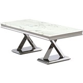 Salontafel Ferrara - Zilver/Marmer- 130x70cm