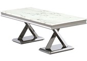 Salontafel Ferrara - Zilver/Marmer- 130x70cm