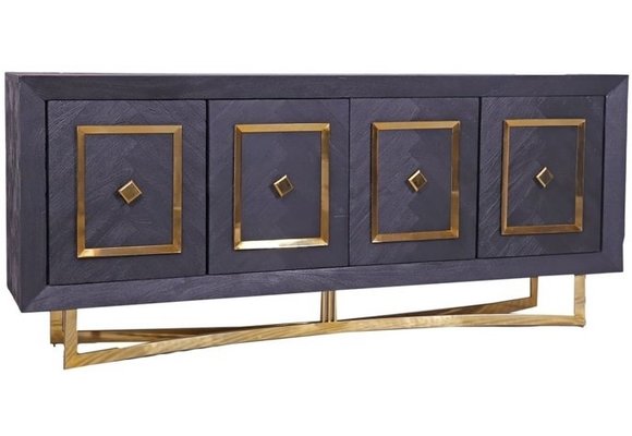 Dressoir Chess Goud - visgraat look - 200x40x85cm