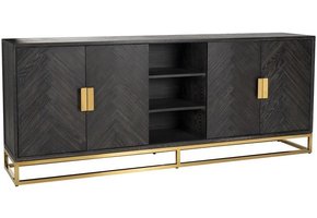 Dressoir Blackbonito - Visgraat - 220 x 40 cm - Goud
