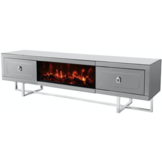 TV-meubel met elektrische sfeerhaard Cambridge Antraciet / Zilver