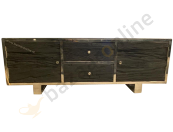 TV-Meubel Rixos Sleeper Wood  Black 160 x 45 x 42 cm