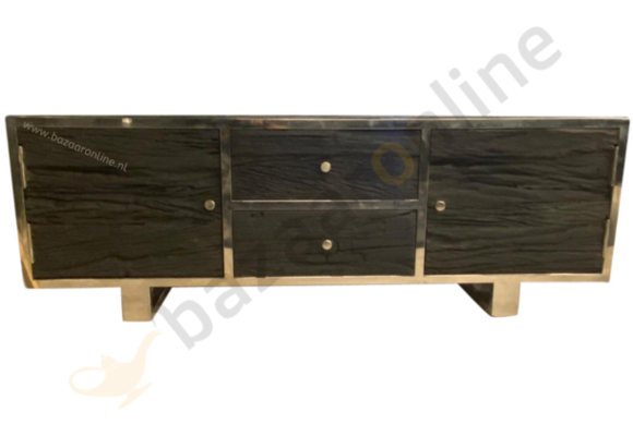TV-Meubel Rixos Sleeper Wood  Black 160 x 45 x 42 cm