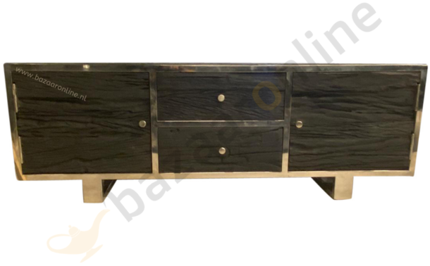 TV-Meubel Rixos Sleeper Wood  Black 160 x 45 x 42 cm