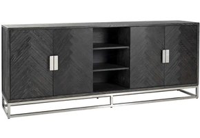 Dressoir Blackbonito - Visgraat - 220 x 40 cm - Zilver