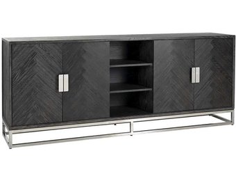 Dressoir Blackbonito - Visgraat - 220 x 40 cm - Zilver