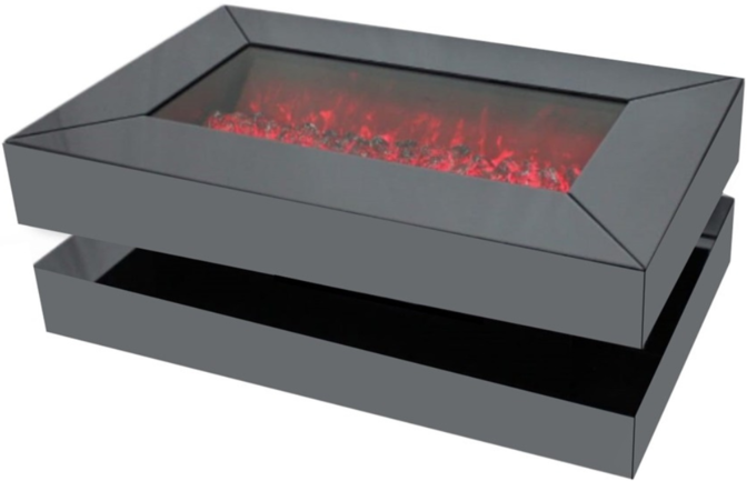 Salontafel met Elektrische Sfeerhaard - Grijs - 130 x 80cm