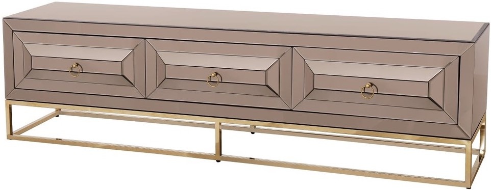 TV-meubel Oxford Sepia / Goud 200 x 55 x 45 cm