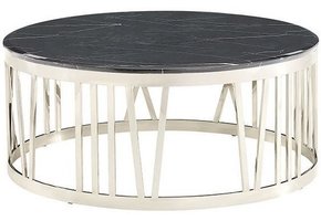 Salontafel Roma Zilver - Zwart Marmer