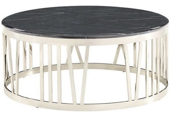 Salontafel Roma Zilver - Zwart Marmer