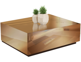 Salontafel Oslo Spiegelglas - Sepia