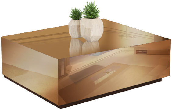 Salontafel Oslo Spiegelglas - Sepia